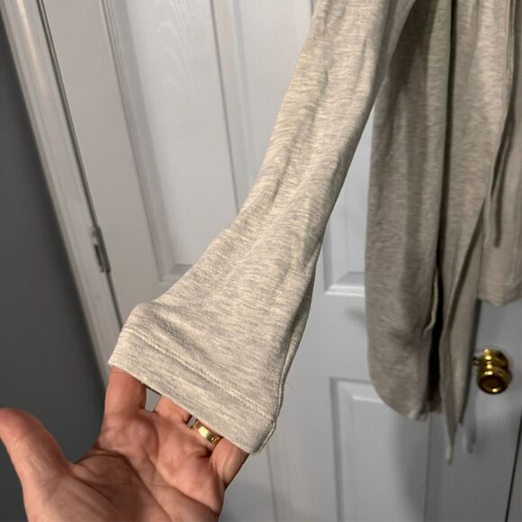 Athleta Open Overlap Front Hooded Cardigan Women Medium Soft Cozy Layer Casual - Picture 7 of 12